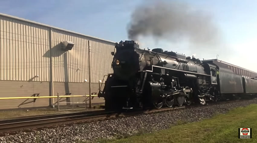 Nickel Plate 765 rolls by the Lake Shore Railway Museum